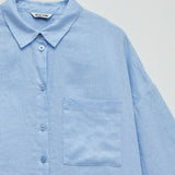 Blusa SALSA Oversize de Lino Azul