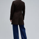 Abrigo SALSA JEANS Paño Grace con Cinturón Dark Brown