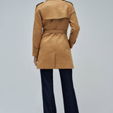 SALSA Suede Medium Brown Trench Coat