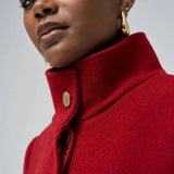 Abrigo SALSA Paño Grace con Cinturón Rojo