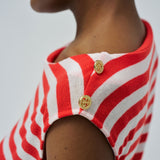 SALSA JEANS Asymmetrisches Top mit roten Streifen