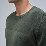 SALSA JEANS Textured Knit Sweater Dark Green 