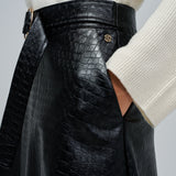 Falda SALSA JEANS Efecto Piel con Cinturón Black