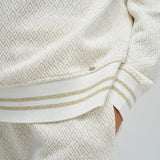 SALSA JEANS Lurex Jacquard Dunkelbeige Sweatshirt