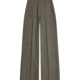 YERSE Oihana Jacquard Khaki Hose mit weitem Bein