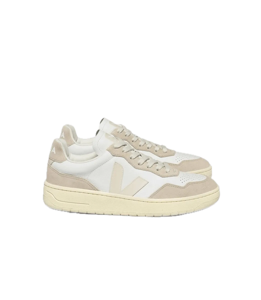 Zapatillas Veja V-90 Leather White Pierre - ECRU