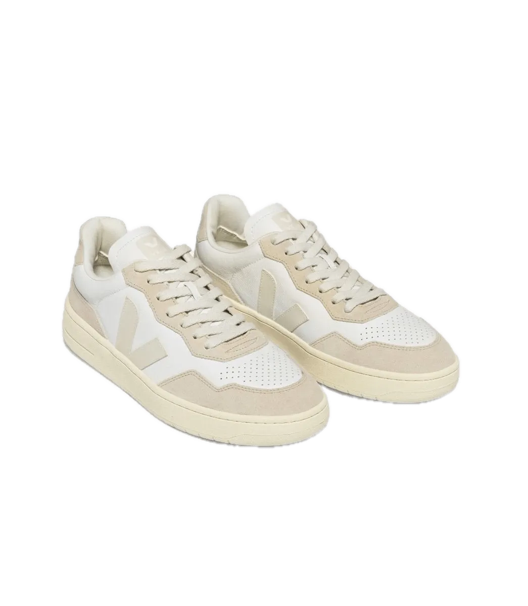 Zapatillas Veja V-90 Leather White Pierre - ECRU