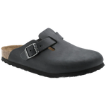Zuecos Birkenstock Boston Cuero Engrasado Negro - ECRU