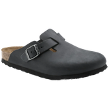 Zuecos Birkenstock Boston Cuero Engrasado Negro - ECRU