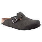 Zuecos Birkenstock Boston Versión Vegana Microfibra Desert Dust Black - ECRU