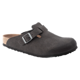Zuecos Birkenstock Boston Versión Vegana Microfibra Desert Dust Black - ECRU