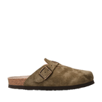 Zuecos Genuins Riva Velour Kaki - ECRU