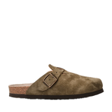 Zuecos Genuins Riva Velour Kaki - ECRU