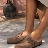 Zuecos Genuins Riva Velour Terra - ECRU