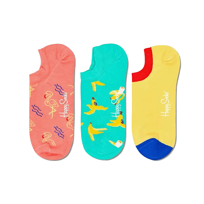 3-Pack Flamingo No Show Sock - ECRU