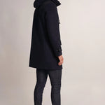 Abrigo de paño largo con botones - ECRU