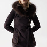 Abrigo de pelo reversible - ECRU