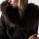 Abrigo de pelo reversible - ECRU