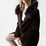 Abrigo de pelo reversible - ECRU