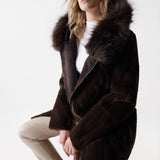 Abrigo de pelo reversible - ECRU