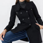 Abrigo Paño Largo con Detalles - ECRU