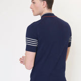 B By Ben Sherman Polo Manga Corta de punto Zip-Neck Marine - ECRU