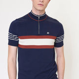 B By Ben Sherman Polo Manga Corta de punto Zip-Neck Marine - ECRU