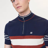 B By Ben Sherman Polo Manga Corta de punto Zip-Neck Marine - ECRU
