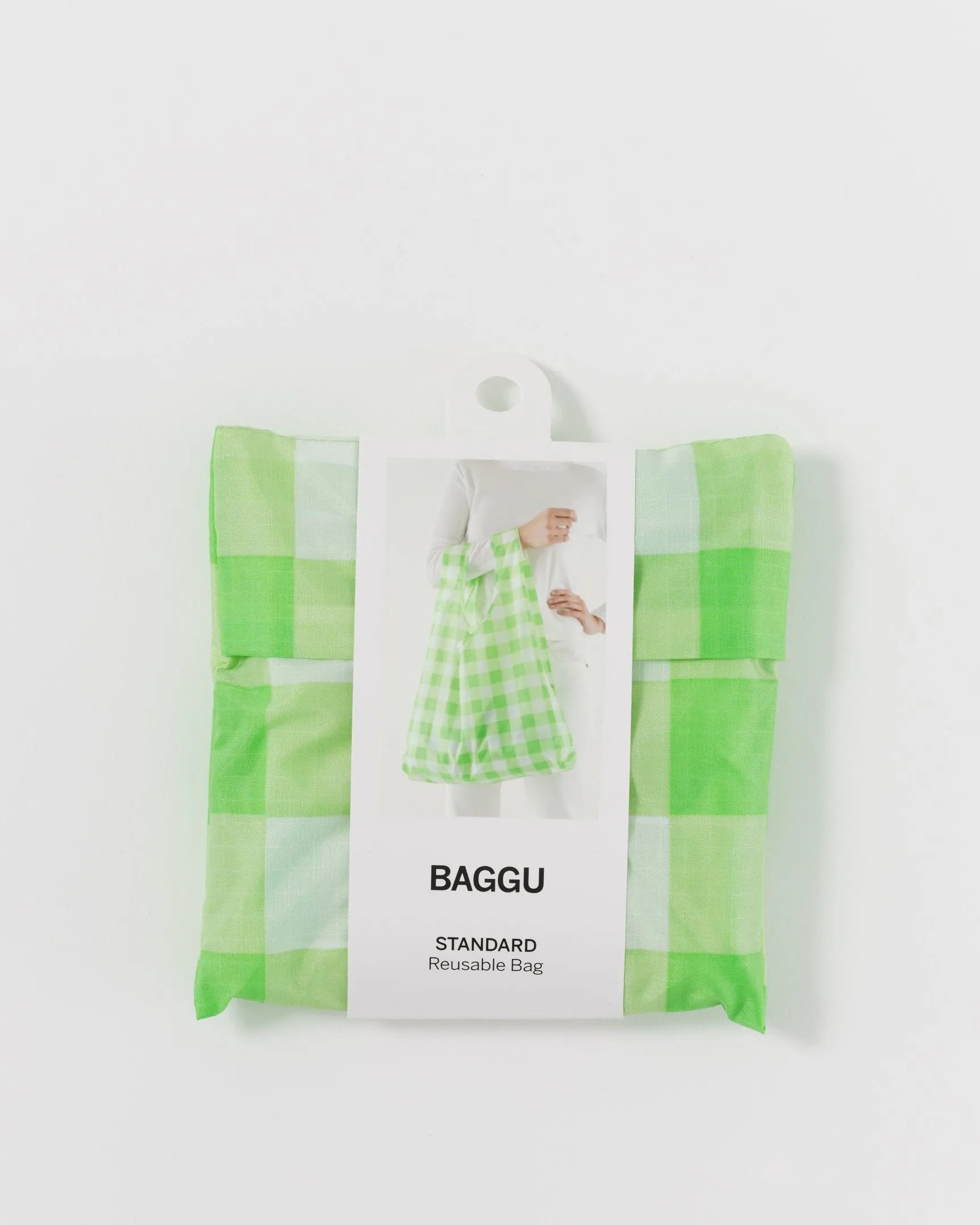 Baggu estándar Check Lime - ECRU