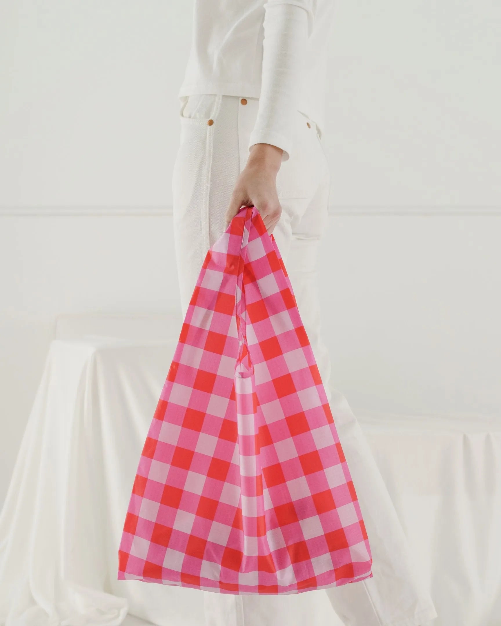 Baggu estándar Check Magenta - ECRU