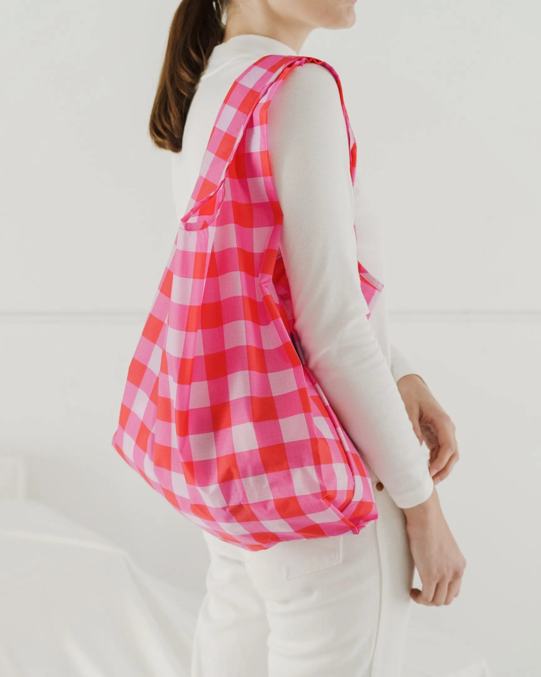 Baggu estándar Check Magenta - ECRU