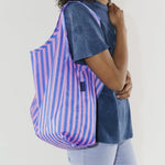 Baggu estándar Stripe Pink and Blue - ECRU