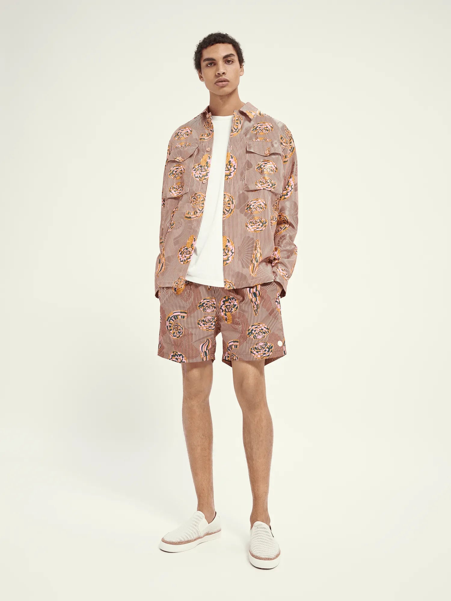 Bañador estampado en poliéster reciclado - ECRU