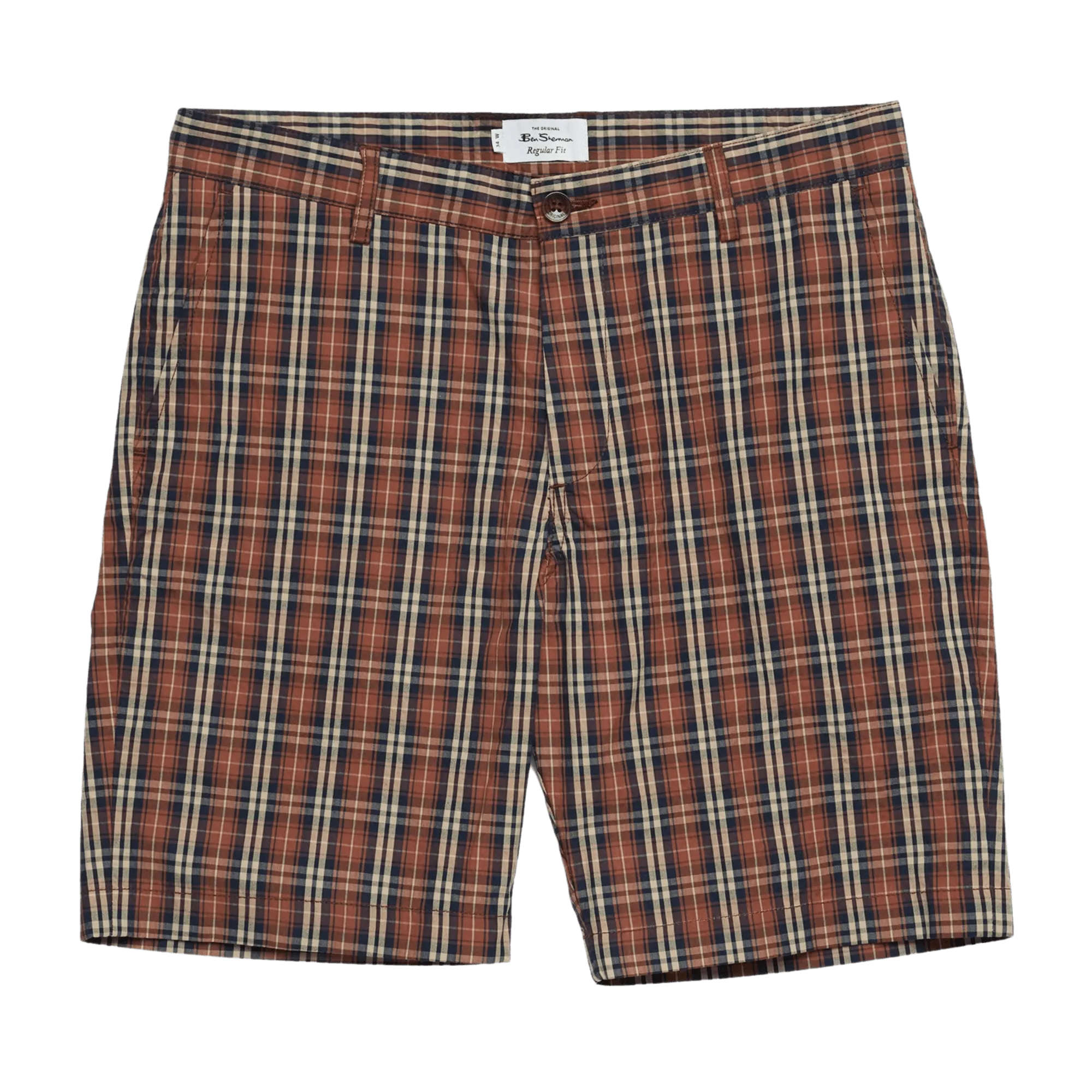 Bermudas Heritage Check Brick Red - ECRU
