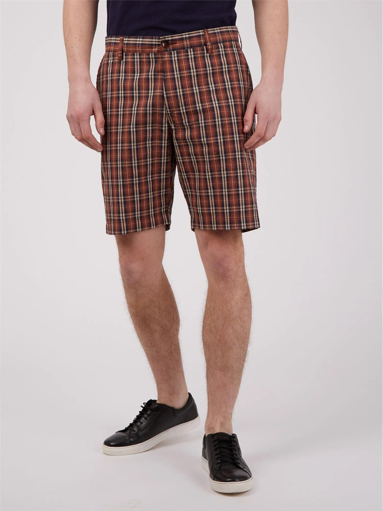 Bermudas Heritage Check Brick Red - ECRU