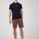 Bermudas Heritage Check Brick Red - ECRU