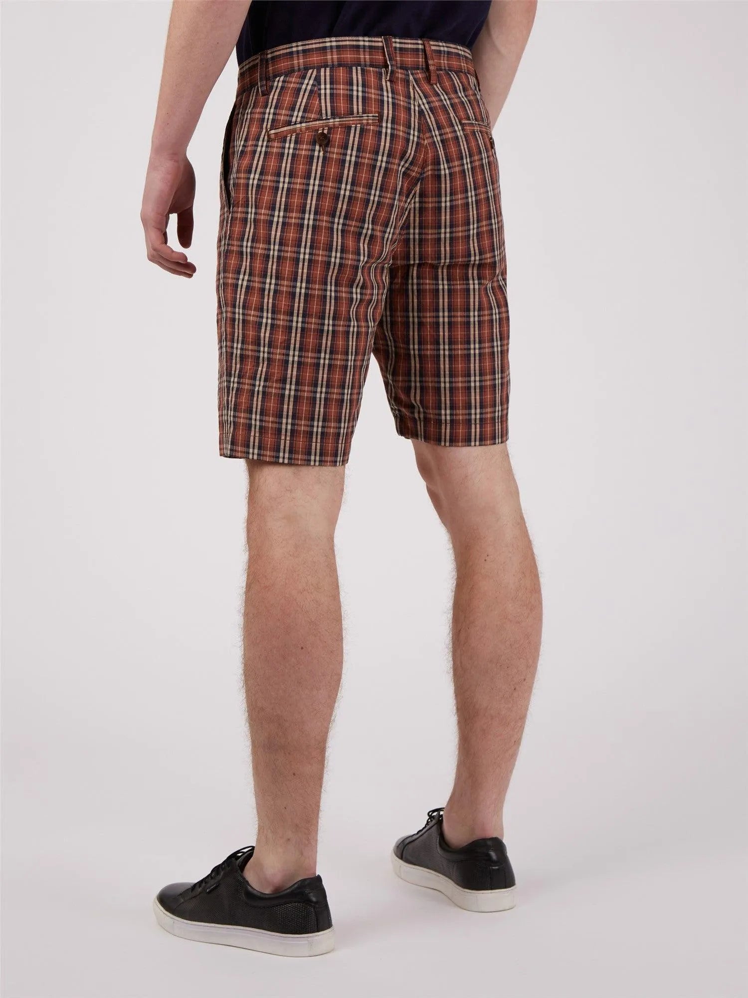 Bermudas Heritage Check Brick Red - ECRU