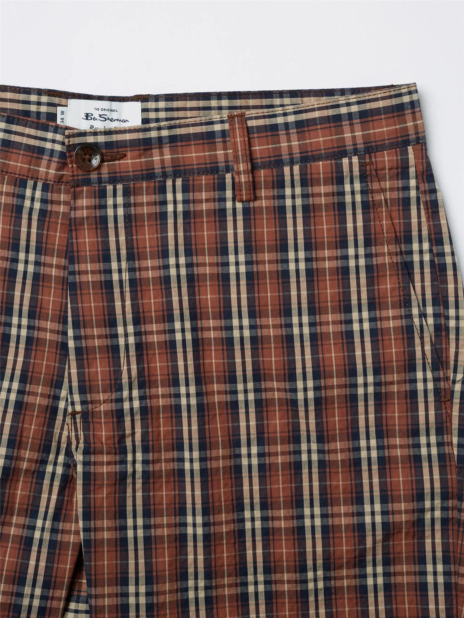 Bermudas Heritage Check Brick Red - ECRU