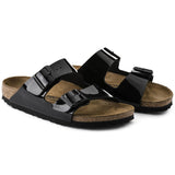 Birkenstock Arizona Birko-Floor Black Patent - ECRU