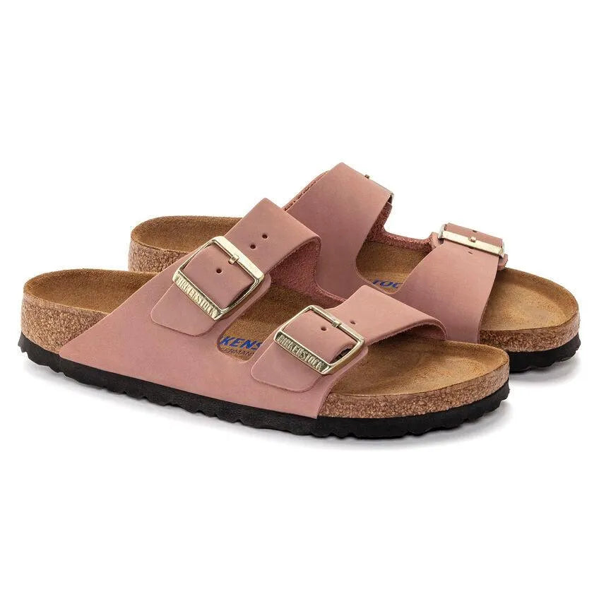 Birkenstock Arizona Plantilla Blanda Piel nubuc Old Rose - ECRU