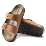 Birkenstock Arizona Plantilla blanda Piel nubuc Pecan - ECRU