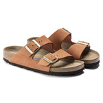 Birkenstock Arizona Plantilla blanda Piel nubuc Pecan - ECRU