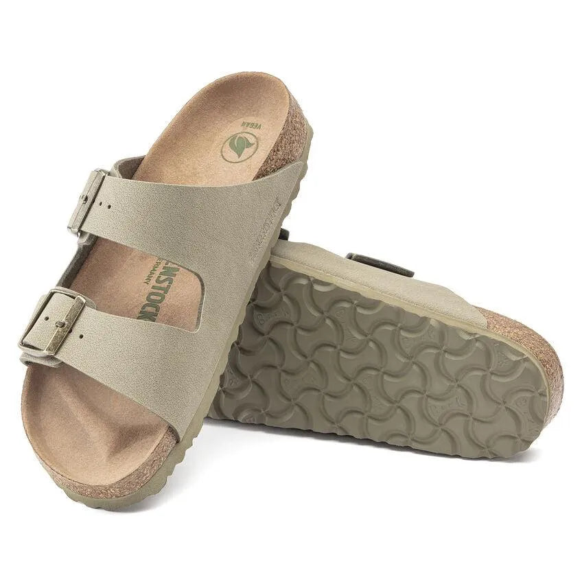 Birkenstock Arizona Vegan Birko-Flor Nubuck Khaki - ECRU