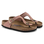 Birkenstock Gizeh Plantilla Blanda Piel Nubuc Old Rose - ECRU