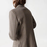 Blazer con estampado de cuadros - ECRU