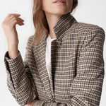 Blazer con estampado de cuadros - ECRU