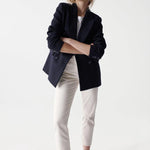 Blazer de paño liso - ECRU