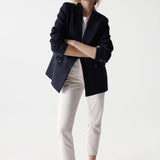 Blazer de paño liso - ECRU