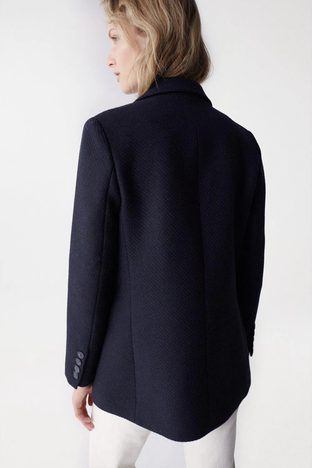 Blazer de paño liso - ECRU