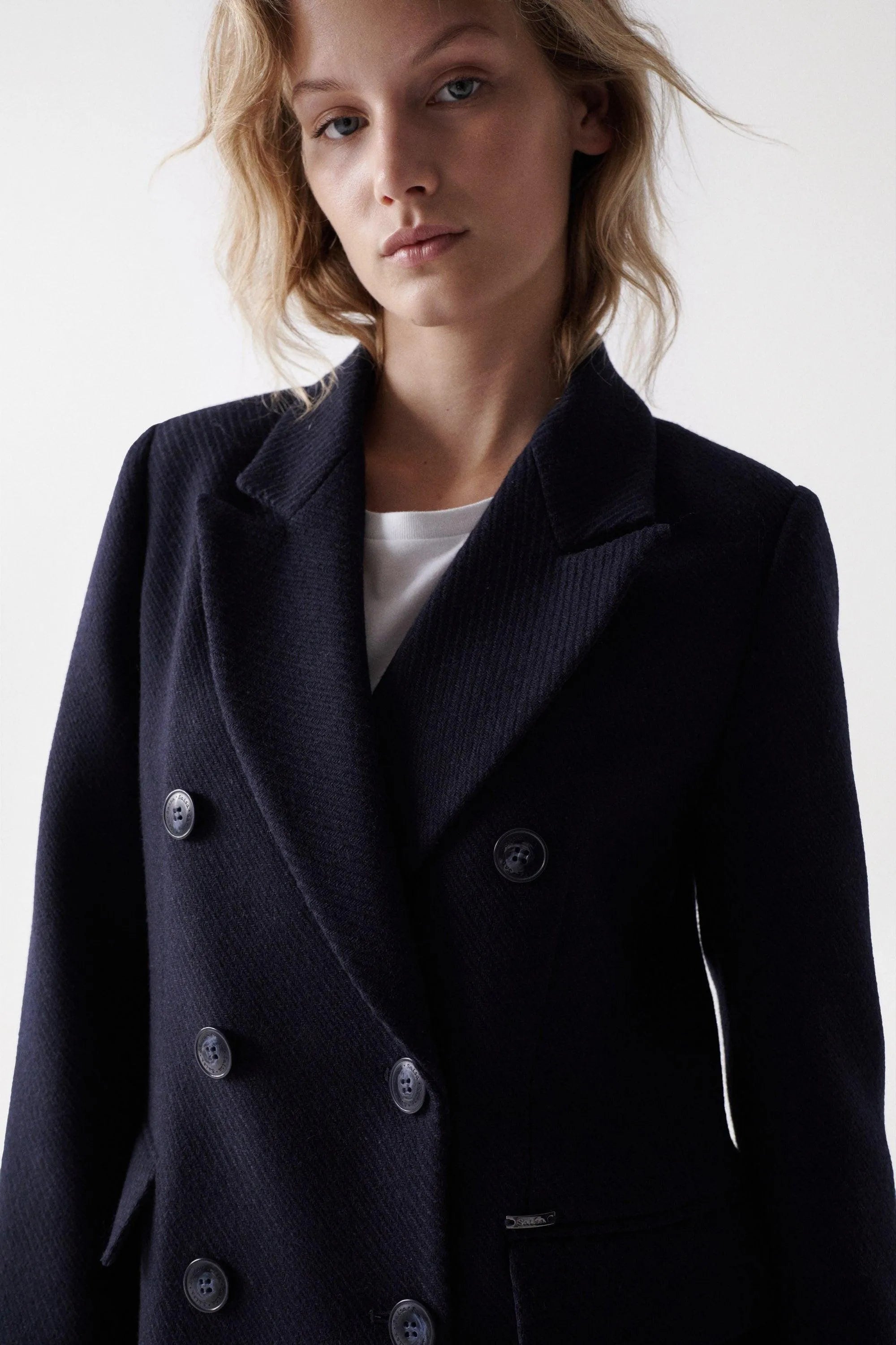 Blazer de paño liso - ECRU